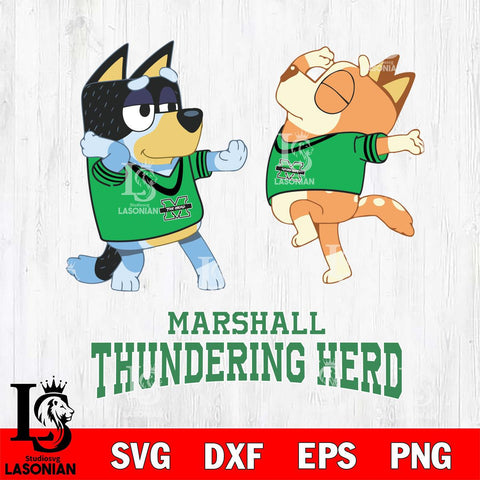 Marshall Thundering Herd Bluey Dance Svg Eps Dxf Png File, Digital Download, Instant Download