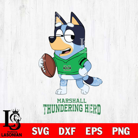 Marshall Thundering Herd Bluey Football Sport Svg Eps Dxf Png File, Digital Download ,Instant Download, Cricut File