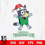 Marshall Thundering Herd Bluey Happy Christmas Svg Eps Dxf Png File, Digital Download