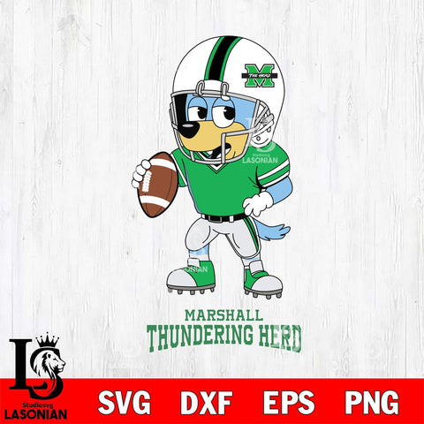 Marshall Thundering Herd Bluey rugby Svg Eps Dxf Png File, Digital Download ,Instant Download, Cricut File