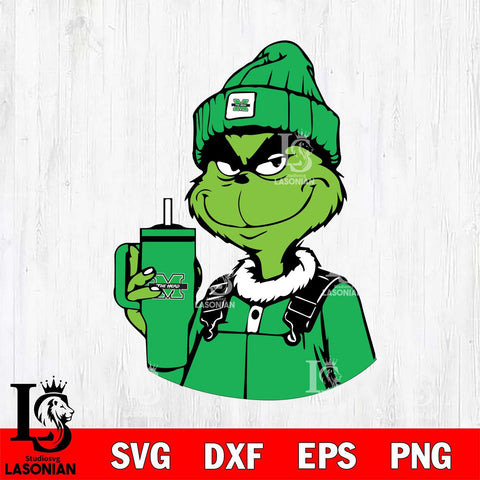 Marshall Thundering Herd Boujee Grinch 2 Svg Eps Dxf Png File, Digital Download, Instant Download