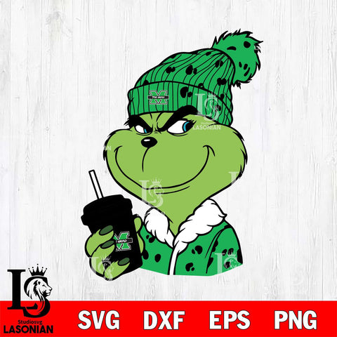 Marshall Thundering Herd Boujee Grinch 3 Svg Eps Dxf Png File, Digital Download, Instant Download