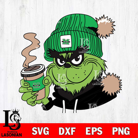 Marshall Thundering Herd Boujee Grinch 4 Svg Eps Dxf Png File, Digital Download, Instant Download