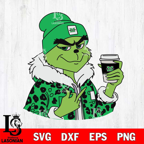 Marshall Thundering Herd Boujee Grinch 7 Svg Eps Dxf Png File, Digital Download, Instant Download