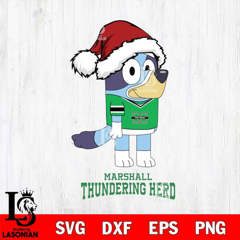 Marshall Thundering Herd Christmas Bluey Hat Cut Files,Bluey Cricut,Christmas Svg , Bluey svg , Digital Download, dxf eps png pdf file