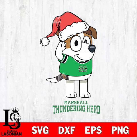 Marshall Thundering Herd Christmas Bluey Jack Sport Cut Files,Bluey Cricut,Christmas Svg , Bluey svg , Digital Download, dxf eps png pdf file