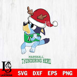 Marshall Thundering Herd Christmas Bluey Santa Claus Cut Files,Bluey Cricut,Christmas Svg , Bluey svg , Digital Download, dxf eps png pdf file