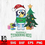 Marshall Thundering Herd Christmas Bluey Tree Sport Cut Files,Bluey Cricut,Christmas Svg , Bluey svg , Digital Download, dxf eps png pdf file