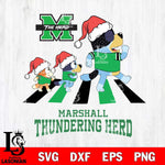 Marshall Thundering Herd Christmas Family Bluey Walking Cut Files,Bluey Cricut,Christmas Svg , Bluey svg , Digital Download, dxf eps png pdf file