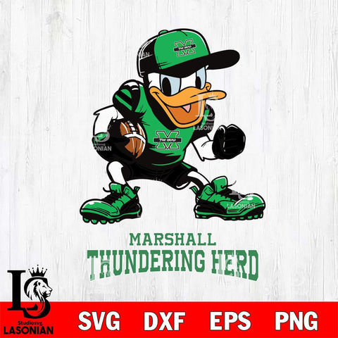 Marshall Thundering Herd Donal Duck Disney, Svg Eps Dxf Png File, Digital Download