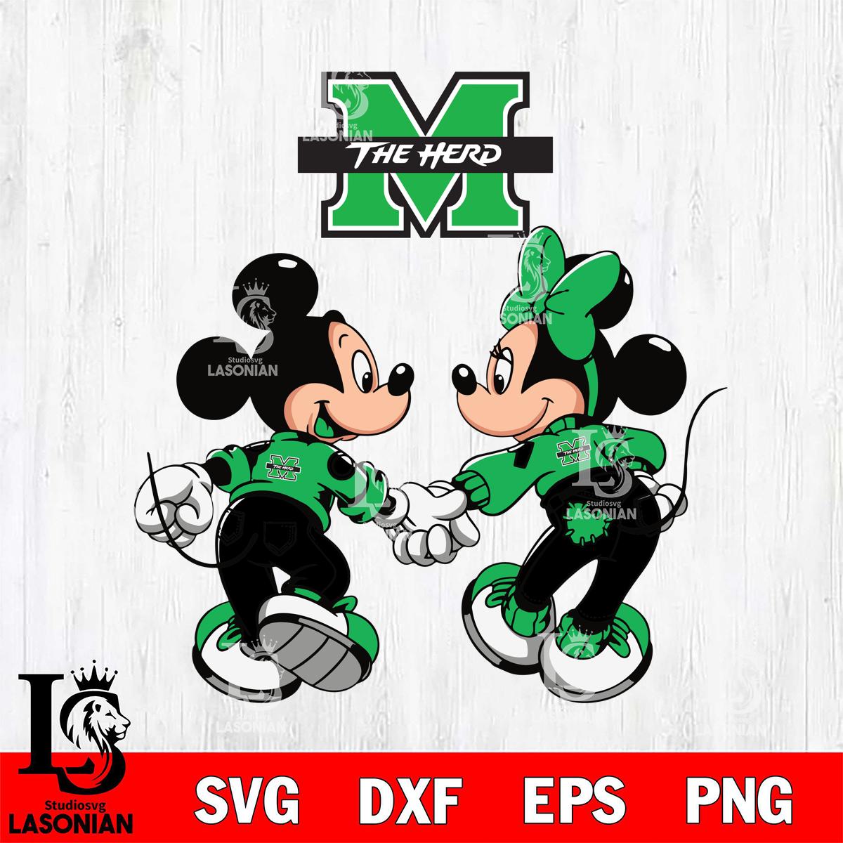 Marshall Thundering Herd Fan Minnie And Mickey Love – lasoniansvg