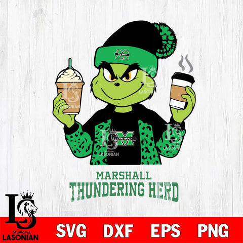 Marshall Thundering Herd Grinch 2 coffee Svg Eps Dxf Png File, Digital Download, Instant Download