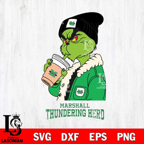 Marshall Thundering Herd Grinch Bougie Football Svg Eps Dxf Png File, Digital Download, Instant Download