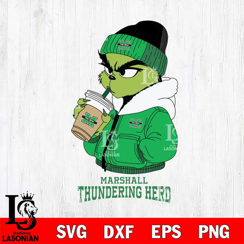 Marshall Thundering Herd Grinch Bougie Sport Svg Eps Dxf Png File, Digital Download, Instant Download