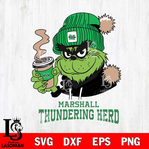 Marshall Thundering Herd Grinch Cofffe Hoodie Cut Files Cricut, Svg Dxf Eps Png file, Digital download , Silhouette