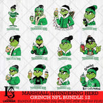 Marshall Thundering Herd Grinch NCAA  Bundle 12 SVG Eps Dxf Png File, Digital Download, Instant Download