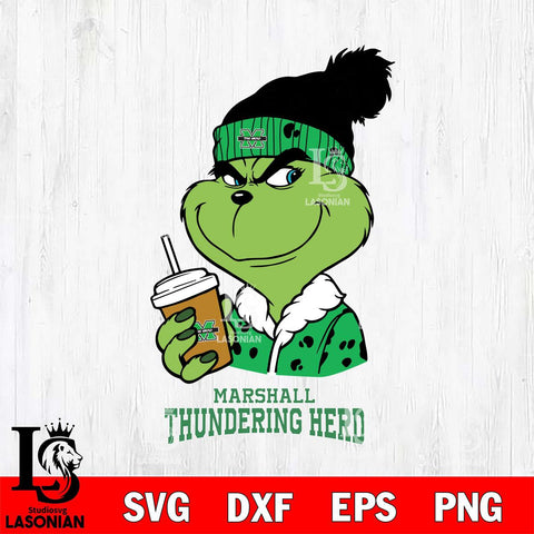 Marshall Thundering Herd Grinch hat Svg Eps Dxf Png File, Digital Download, Instant Download