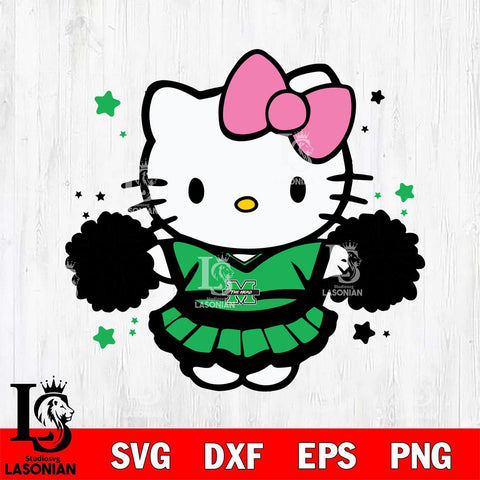 Marshall Thundering Herd Hello Kitty Cheerleader 10 Svg Eps Dxf Png File, Digital Download, Instant Download