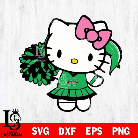 Marshall Thundering Herd Hello Kitty Cheerleader 12 Svg Eps Dxf Png File, Digital Download, Instant Download