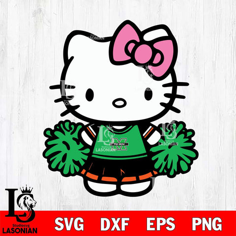 Marshall Thundering Herd Hello Kitty Cheerleader 2 Svg Eps Dxf Png File, Digital Download, Instant Download