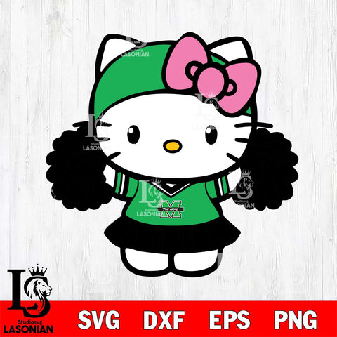 Marshall Thundering Herd Hello Kitty Cheerleader 5 Svg Eps Dxf Png File, Digital Download, Instant Download