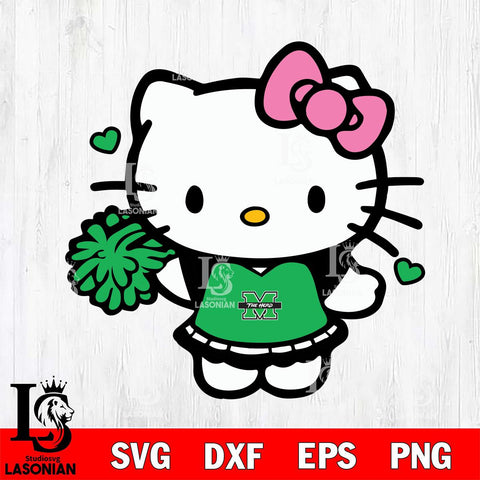 Marshall Thundering Herd Hello Kitty Cheerleader 6 Svg Eps Dxf Png File, Digital Download, Instant Download