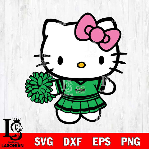 Marshall Thundering Herd Hello Kitty Cheerleader 8 Svg Eps Dxf Png File, Digital Download, Instant Download