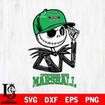 Marshall Thundering Herd Jack Skellington 3 Halloween Svg Eps Dxf Png File, NCAA svg, Digital Download, Instant Download