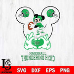 Marshall Thundering Herd Mickey Heart Rugby Svg Eps Dxf Png File, Digital Download ,Instant Download, Cricut File