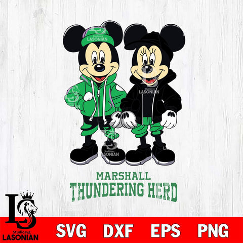 Marshall Thundering Herd Mickey Minnie Mouse Football Svg Eps Dxf Png File, NCAA svg , File Cut , Digital Download , Instant Download, Cut Svg Files