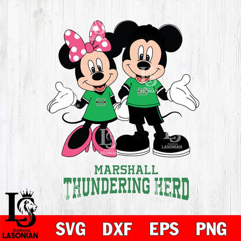 Marshall Thundering Herd Mickey Minnie Mouse Sport Svg Eps Dxf Png File, NCAA svg , File Cut , Digital Download , Instant Download, Cut Svg Files