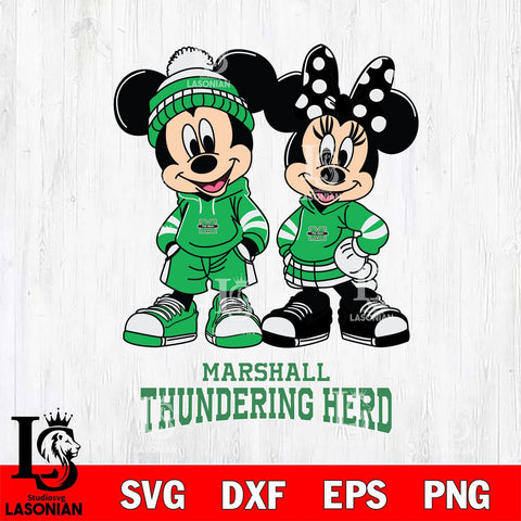 Marshall Thundering Herd Mickey Minnie Rugby Hoodie Svg Eps Dxf Png File, NCAA svg , File Cut , Digital Download , Instant Download, Cut Svg Files