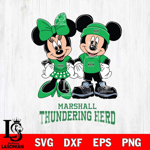 Marshall Thundering Herd Mickey Minnie Rugby ball Svg Eps Dxf Png File, NCAA svg , File Cut , Digital Download , Instant Download, Cut Svg Files