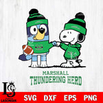 Marshall Thundering Herd Snoopy & Bluey Football Svg Eps Dxf Png File,NCAA Svg Files,Chill Guy svg ,Digital Download ,Instant Download, Cricut File