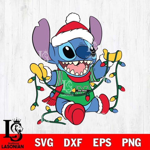 Marshall Thundering Herd Stitch Christmas Lights Svg Eps Dxf Png File, Digital Download, Instant Download