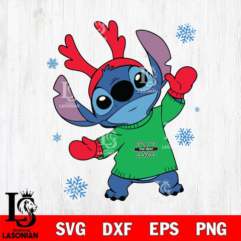 Marshall Thundering Herd Stitch Santa Christmas Svg Eps Dxf Png File, Digital Download, Instant Download