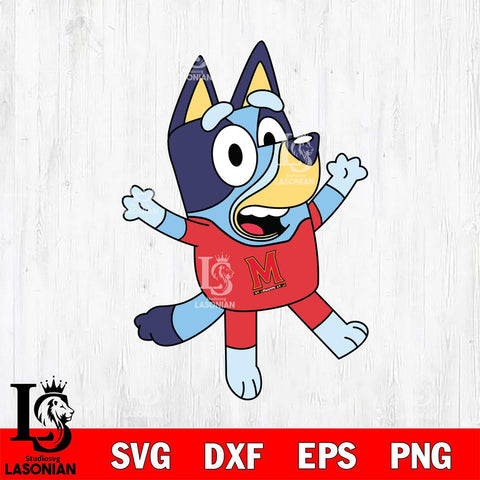 Maryland Terrapins Bluey 3 Svg Eps Dxf Png File, Digital Download, Instant Download