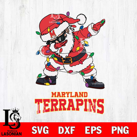 Maryland Terrapins Dabbing Santa Claus Ugly Christmas Svg dxf eps png pdf file,NCAA svg,Digital Download,Cricut file