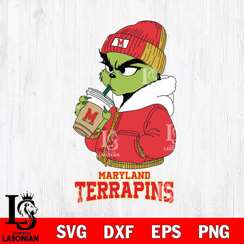 Maryland Terrapins Grinch Bougie Christmas Cut Files Cricut, Svg Dxf Eps Png file, Digital download , Silhouette