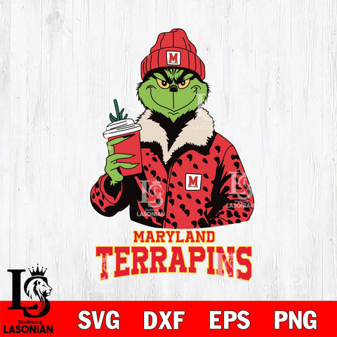 Maryland Terrapins Grinch Christmas Cut Files Cricut, Svg Dxf Eps Png file, Digital download , Silhouette