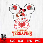 Maryland Terrapins Mickey Heart Rugby Svg Eps Dxf Png File, Digital Download ,Instant Download, Cricut File