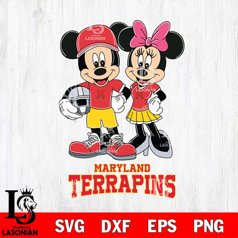 Maryland Terrapins Mickey Minnie Mouse Helmet Svg Eps Dxf Png File, NCAA svg , File Cut , Digital Download , Instant Download, Cut Svg Files