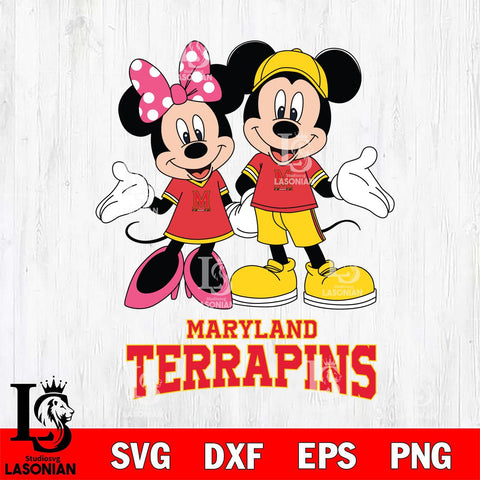 Maryland Terrapins Mickey Minnie Mouse Sport Svg Eps Dxf Png File, NCAA svg , File Cut , Digital Download , Instant Download, Cut Svg Files