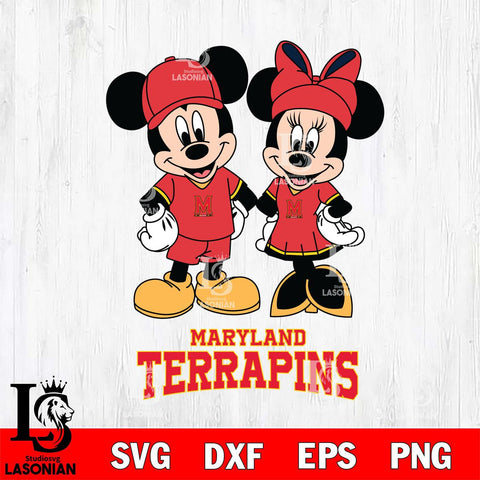 Maryland Terrapins Mickey Minnie Rugby Svg Eps Dxf Png File, NCAA svg , File Cut , Digital Download , Instant Download, Cut Svg Files