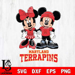 Maryland Terrapins Mickey Minnie Rugby ball Svg Eps Dxf Png File, NCAA svg , File Cut , Digital Download , Instant Download, Cut Svg Files