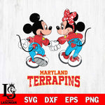 Maryland Terrapins Mickey Minnie Valentine Rugby Svg Eps Dxf Png File, Digital Download ,Instant Download, Cricut File