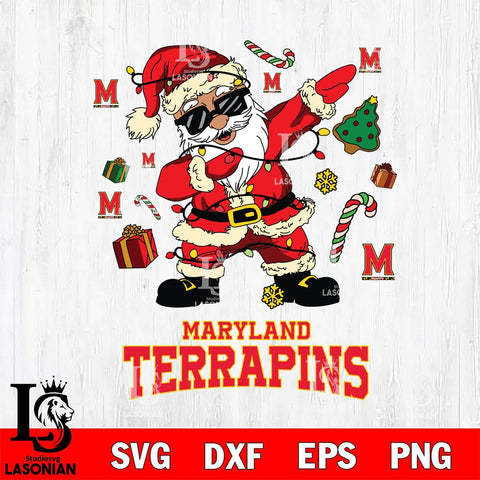 Maryland Terrapins Santa Claus Football Svg dxf eps png pdf file,NCAA svg,Digital Download,Cricut file