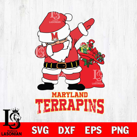 Maryland Terrapins Santa Dabbing Christmas Svg dxf eps png pdf file,NCAA svg,Digital Download,Cricut file