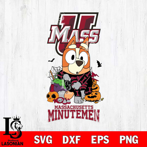 Massachusetts Minutemen Bluey Halloween NCAA Svg Eps Dxf Png File, Digital Download, Instant Download