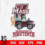 Massachusetts Minutemen Bluey friends car Svg Eps Dxf Png File, NCAA svg, Digital Download, Instant Download